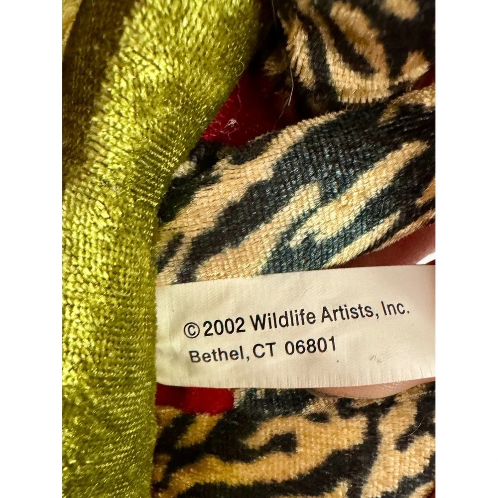 Wildlife Artists 2002 Turtle Plush Green Velvet‎ Tiger Stripe Red Belly 9 Inch